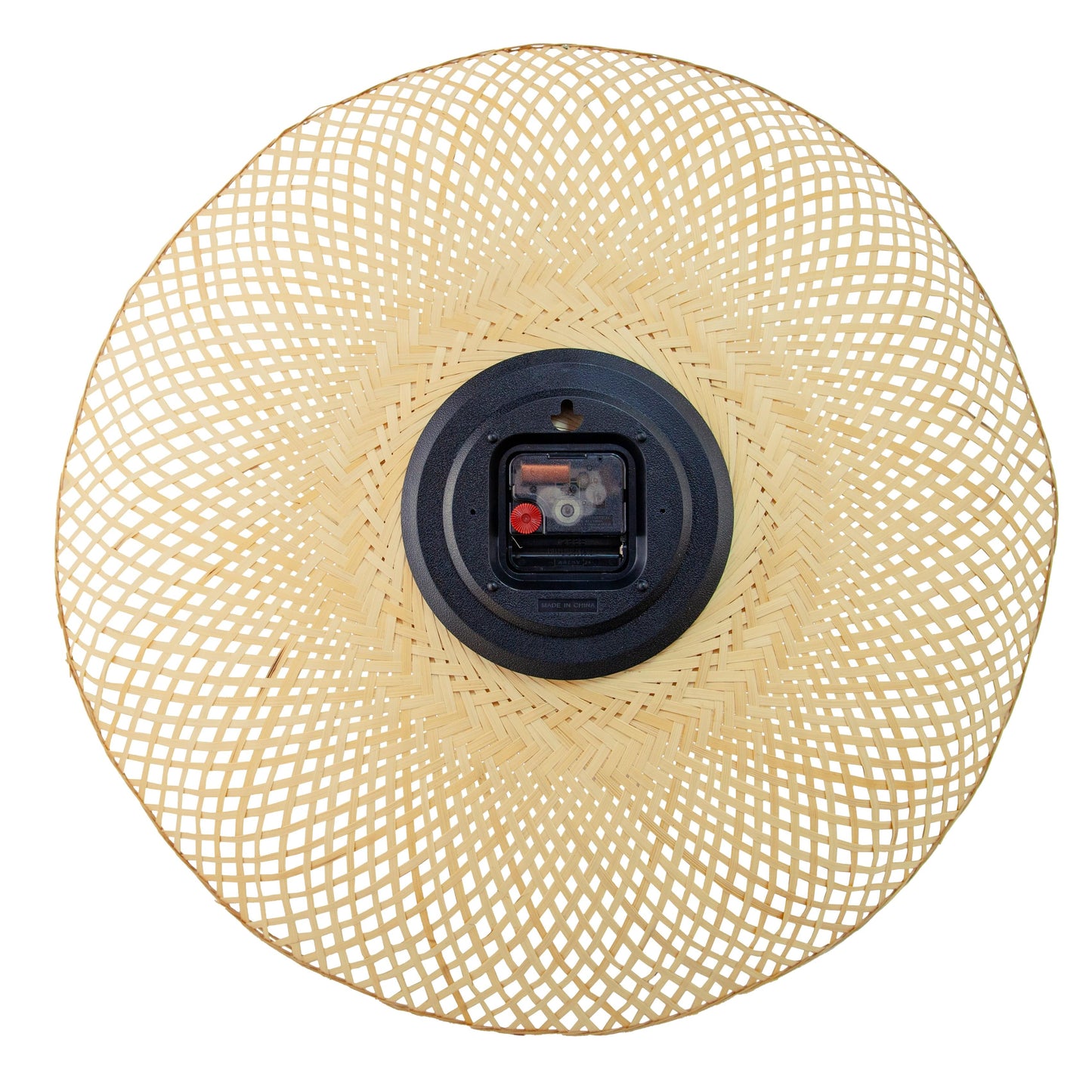 Wandklok 60cm-Silent-Bruin/Zwart-Bamboe-NeXtime 'Vortex'