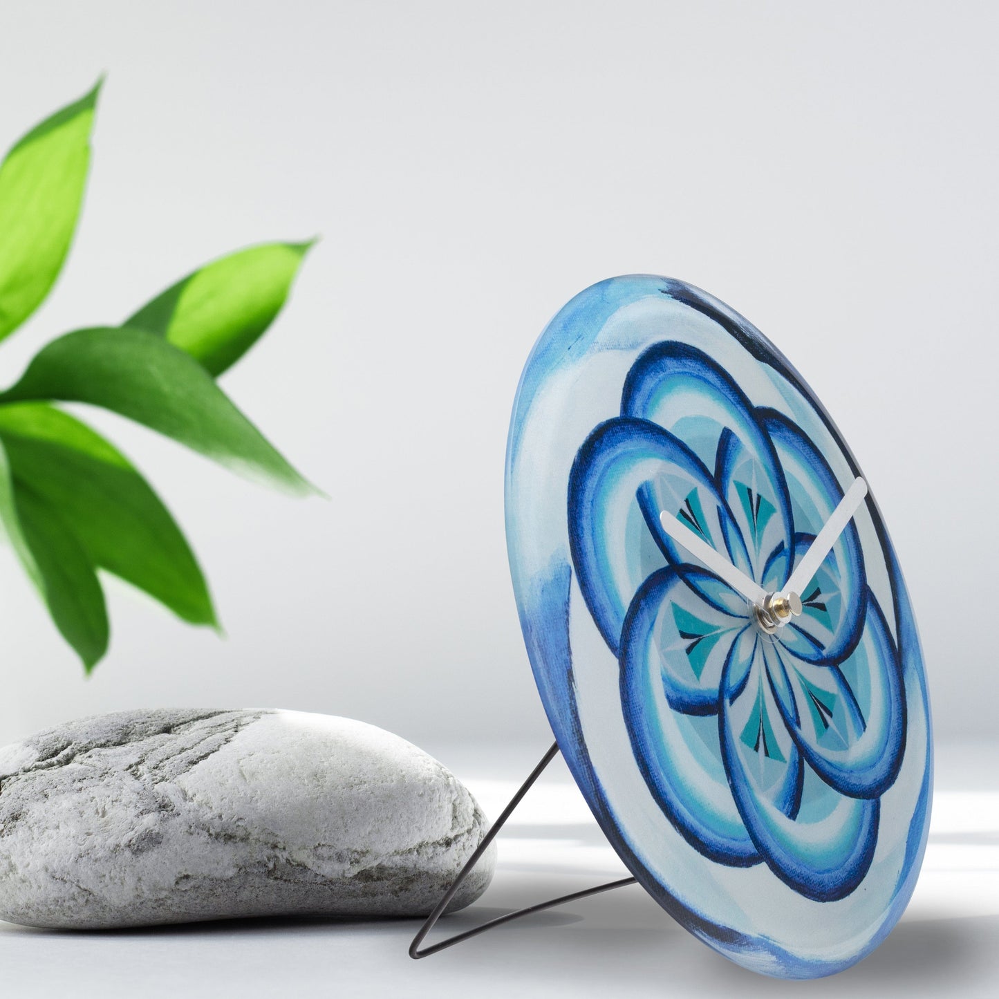 Tafel-/wandklok 20cm - Stil - Blauw - Gehard glas - "Cosmo Table"