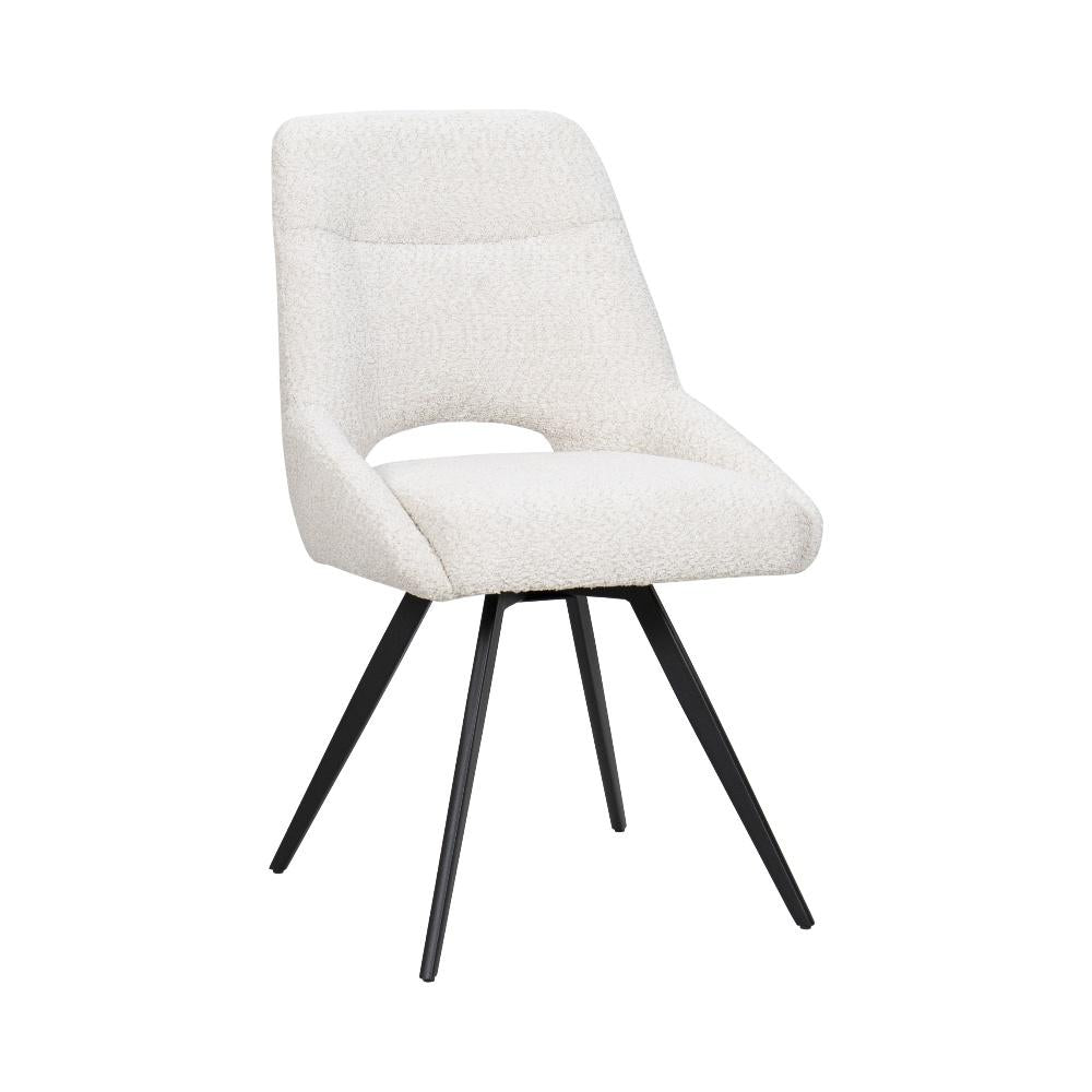 BukkitBow – Eetkamerstoel / Keukenstoel - Geschikt als Make-up Stoel - Chenille Stof &amp; Metalen Onderstel