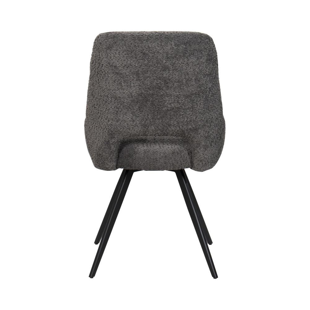 BukkitBow – Eetkamerstoel / Keukenstoel - Geschikt als Make-up Stoel - Chenille Stof &amp; Metalen Onderstel