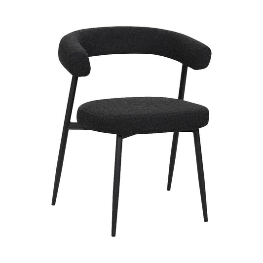 BukkitBow – Eetkamerstoel / Keukenstoel - Geschikt als Make-up Stoel - Chenille Stof &amp; Metalen Onderstel - Open Design