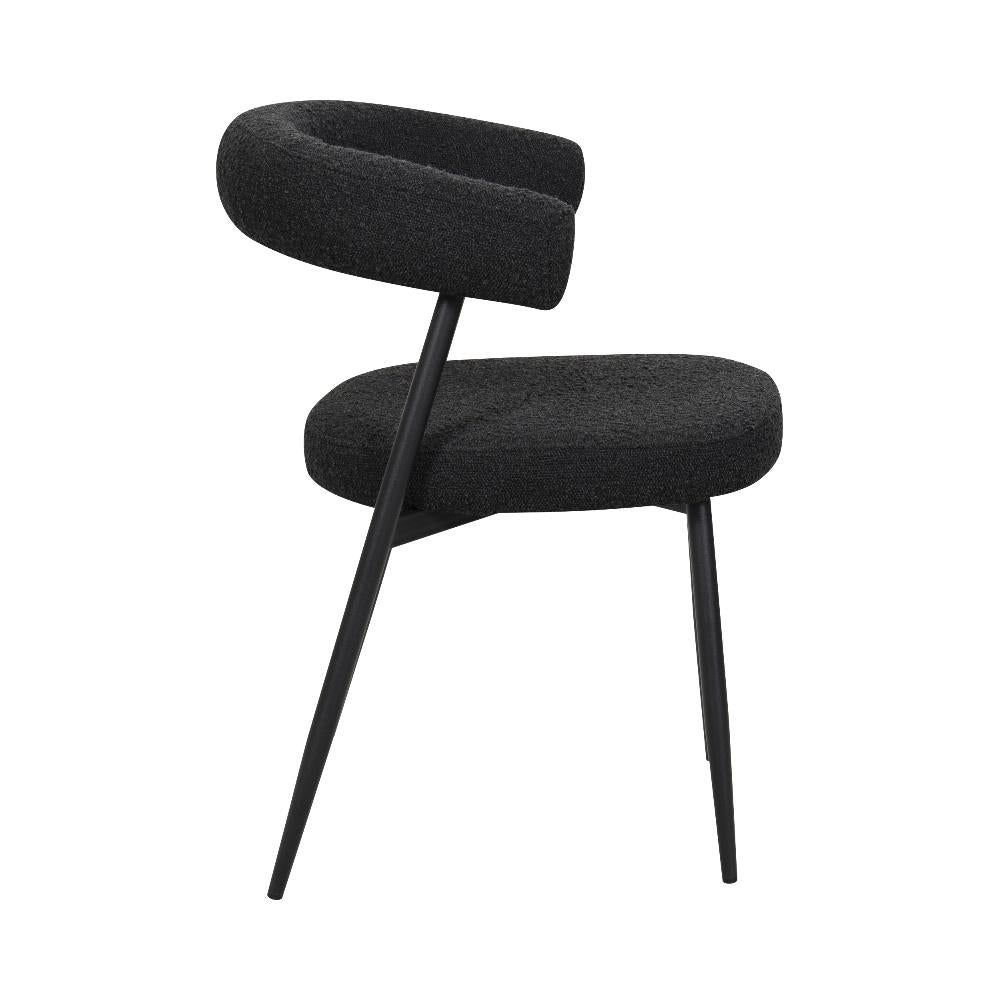 BukkitBow – Eetkamerstoel / Keukenstoel - Geschikt als Make-up Stoel - Chenille Stof &amp; Metalen Onderstel - Open Design