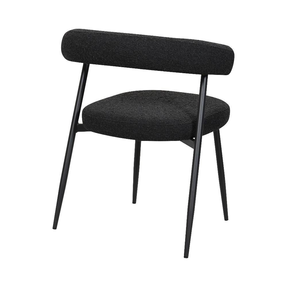 BukkitBow – Eetkamerstoel / Keukenstoel - Geschikt als Make-up Stoel - Chenille Stof &amp; Metalen Onderstel - Open Design