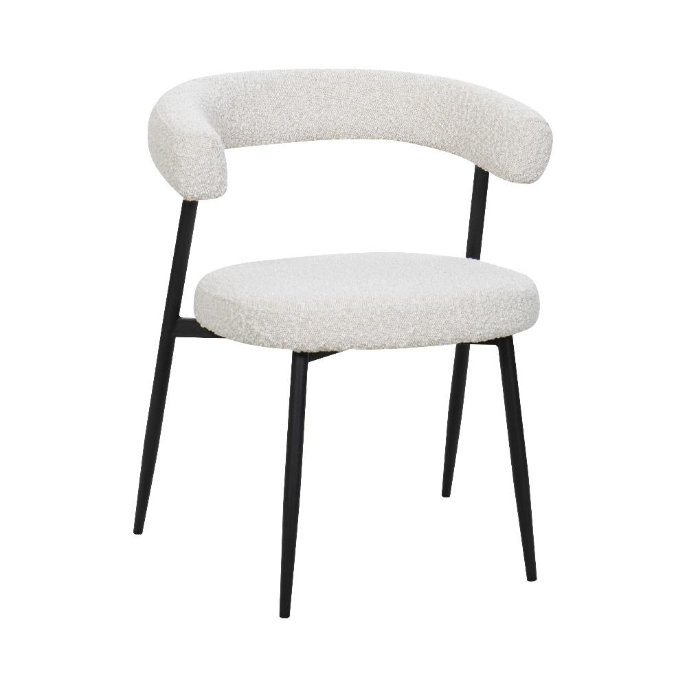 BukkitBow – Eetkamerstoel / Keukenstoel - Geschikt als Make-up Stoel - Chenille Stof &amp; Metalen Onderstel - Open Design