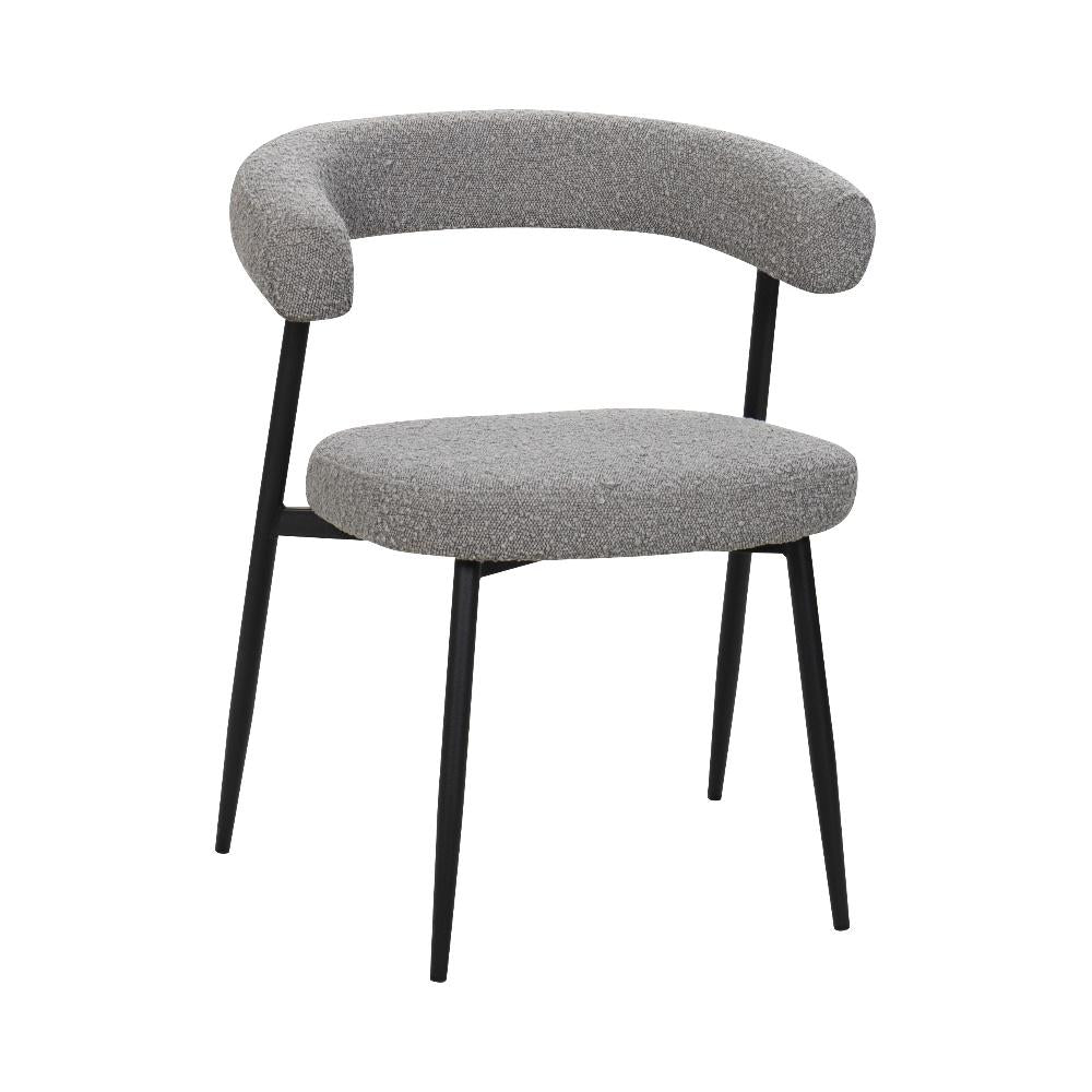 BukkitBow – Eetkamerstoel / Keukenstoel - Geschikt als Make-up Stoel - Chenille Stof &amp; Metalen Onderstel - Open Design