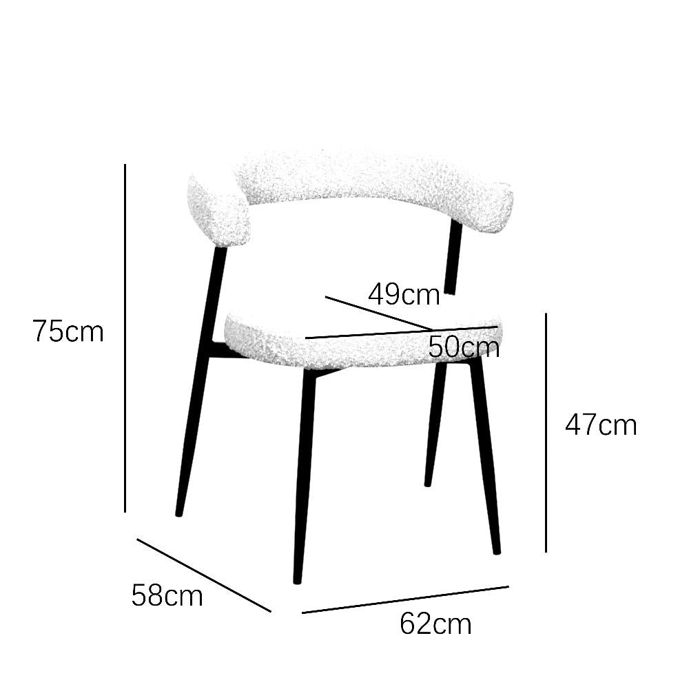 BukkitBow – Eetkamerstoel / Keukenstoel - Geschikt als Make-up Stoel - Chenille Stof &amp; Metalen Onderstel - Open Design