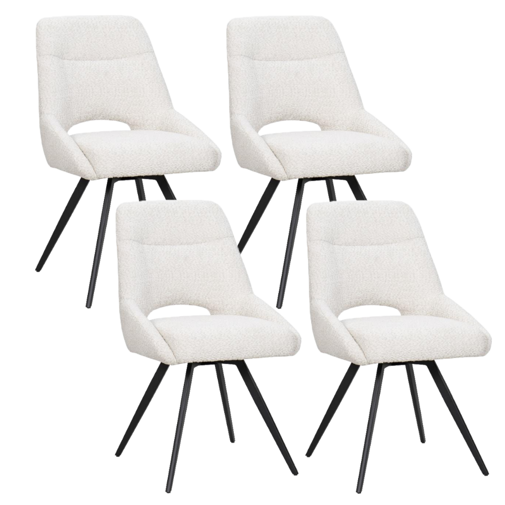 BukkitBow – Eetkamerstoel / Keukenstoel - Geschikt als Make-up Stoel - Chenille Stof &amp; Metalen Onderstel