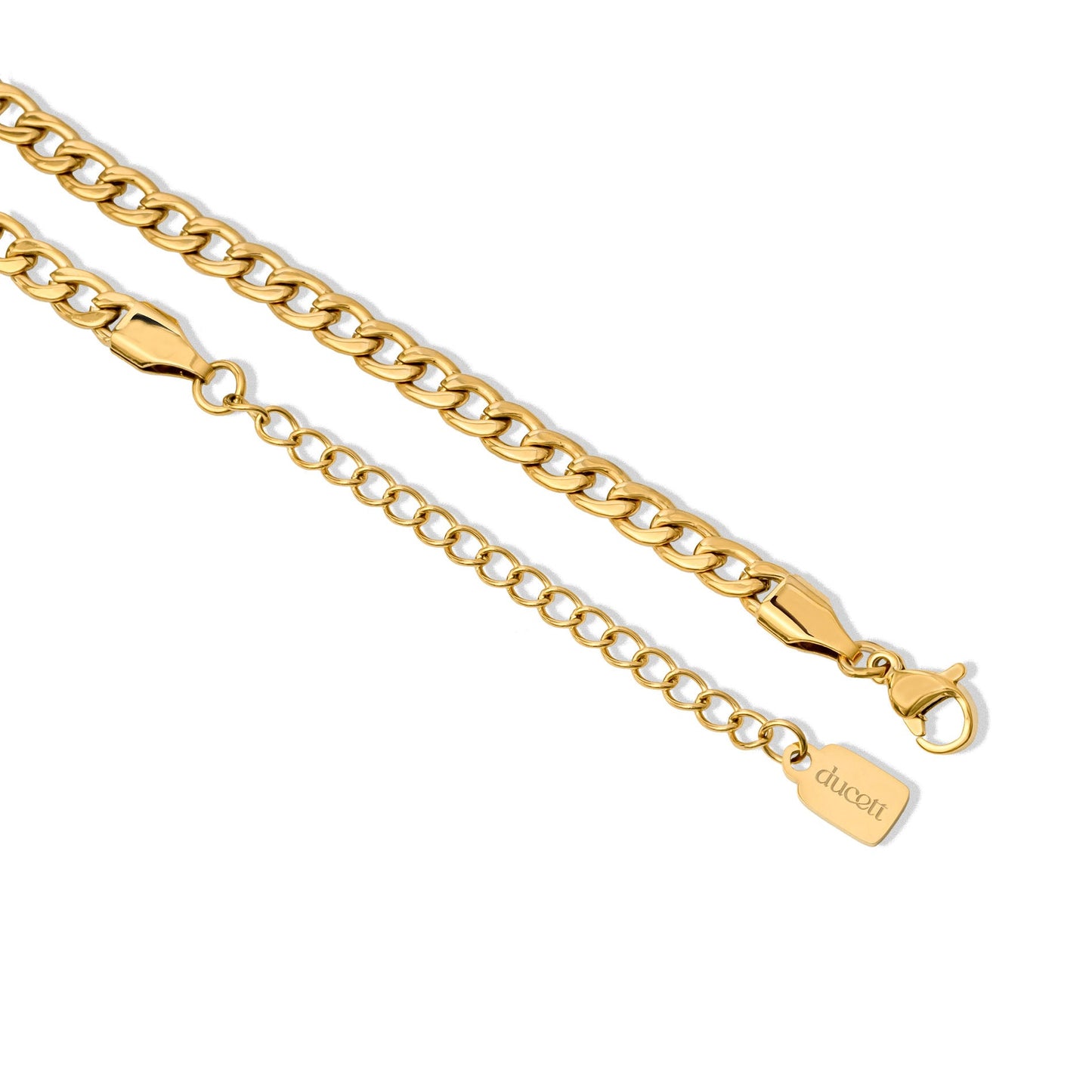 Letter- en geboortesteenketting van goud