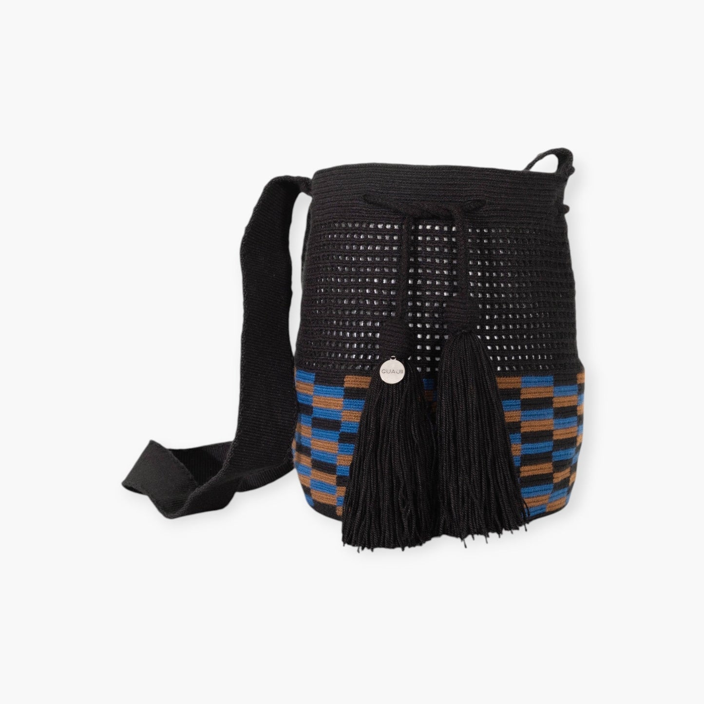 Check net crossbody M | Zwart