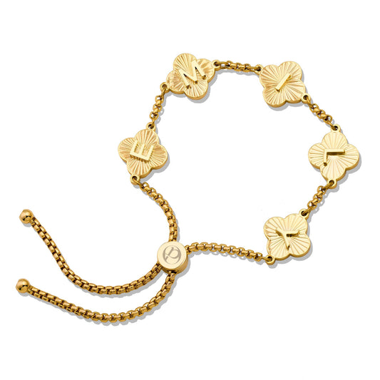 Klaver zonsopgang armband goud