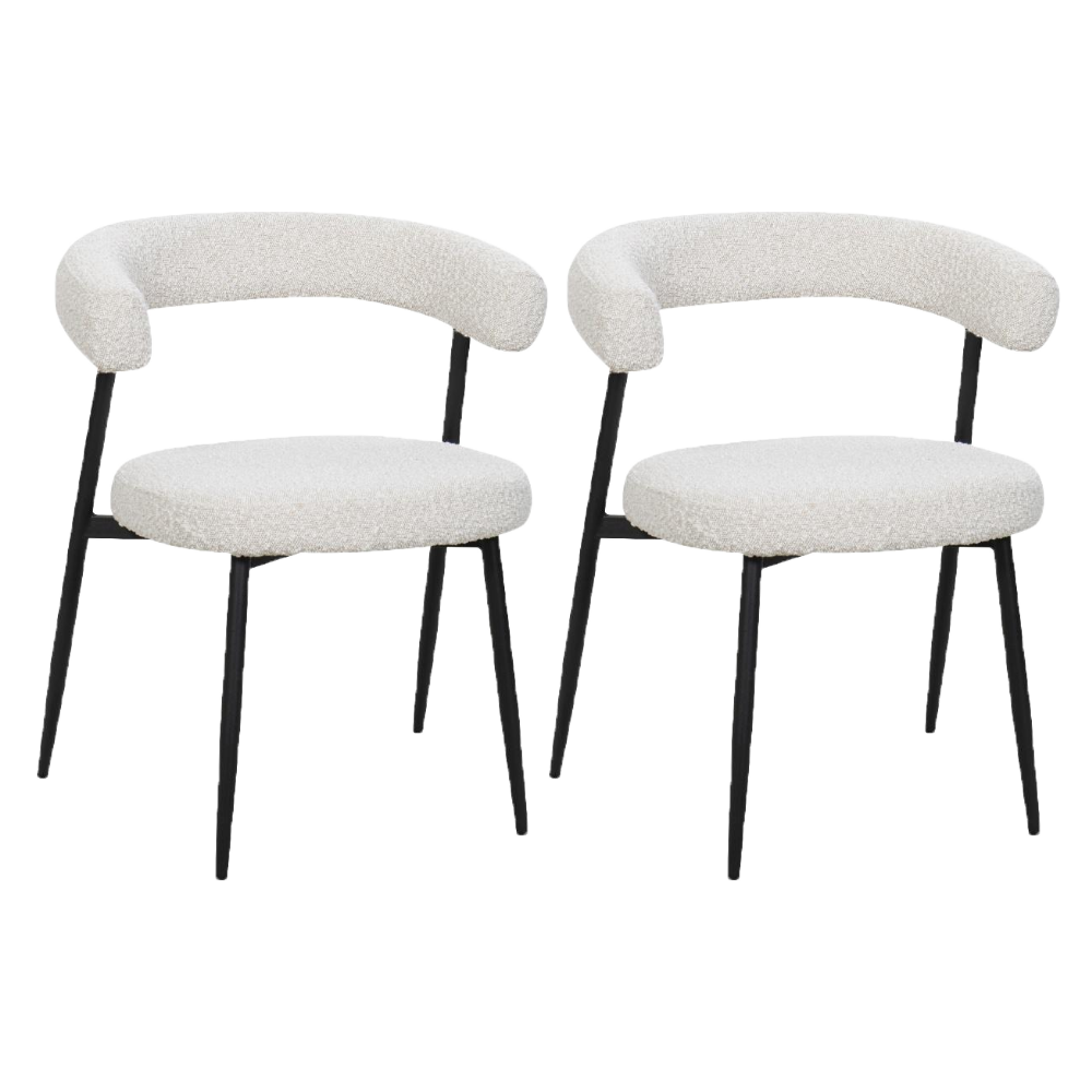 BukkitBow – Eetkamerstoel / Keukenstoel - Geschikt als Make-up Stoel - Chenille Stof &amp; Metalen Onderstel - Open Design