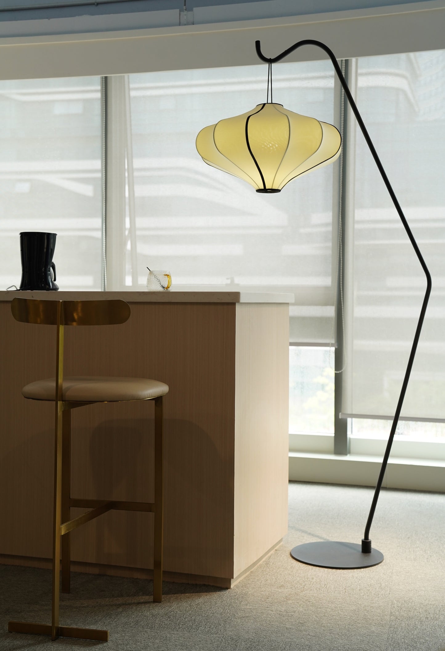 Staande lampenstandaard (voor Lumi Lantern) 38x213,5cm - Metaal - Zwart "Lumi"