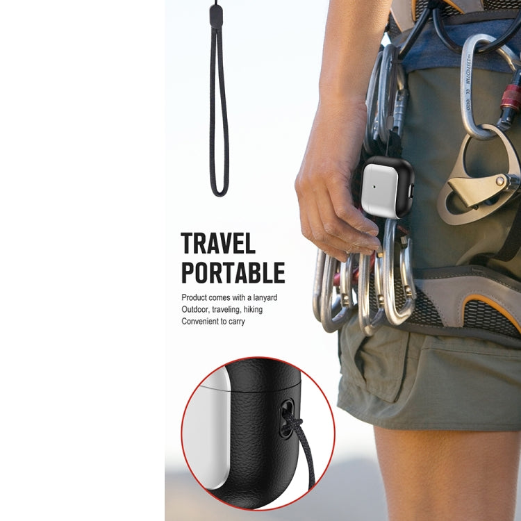 For AirPods 4 Electroplating Leather Texture Wireless Earbuds Box Protective Case(Silver)