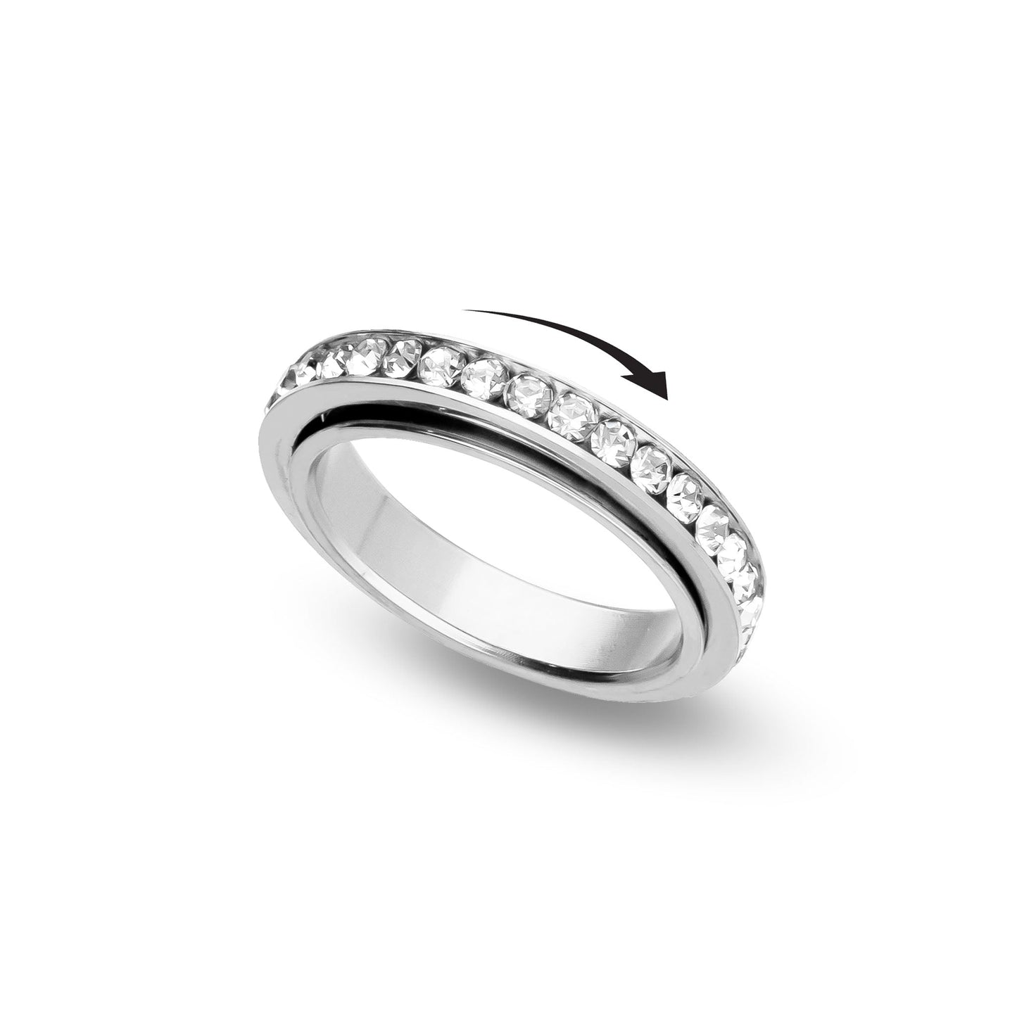 Fidget stenen ring zilver