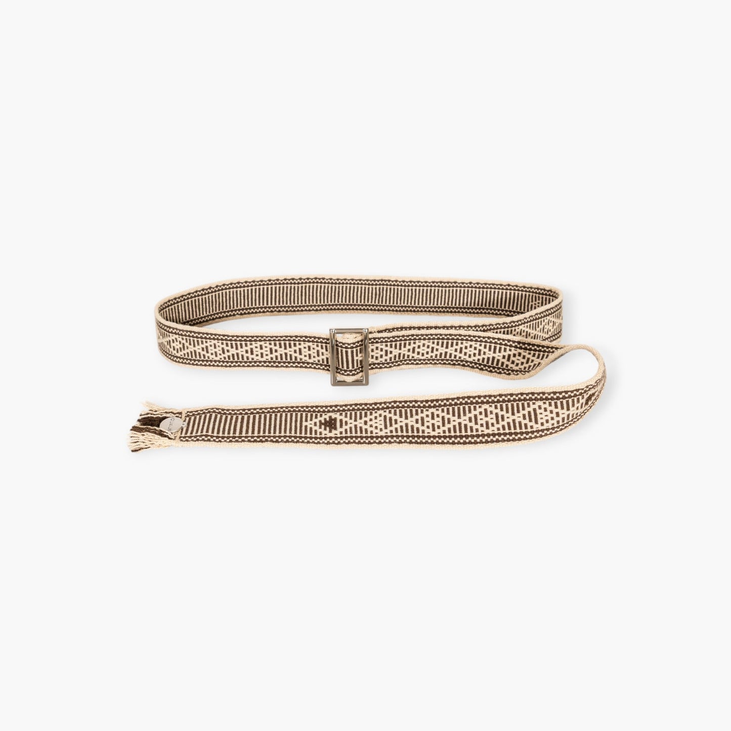 Riem met geometrische gesp | Zwart