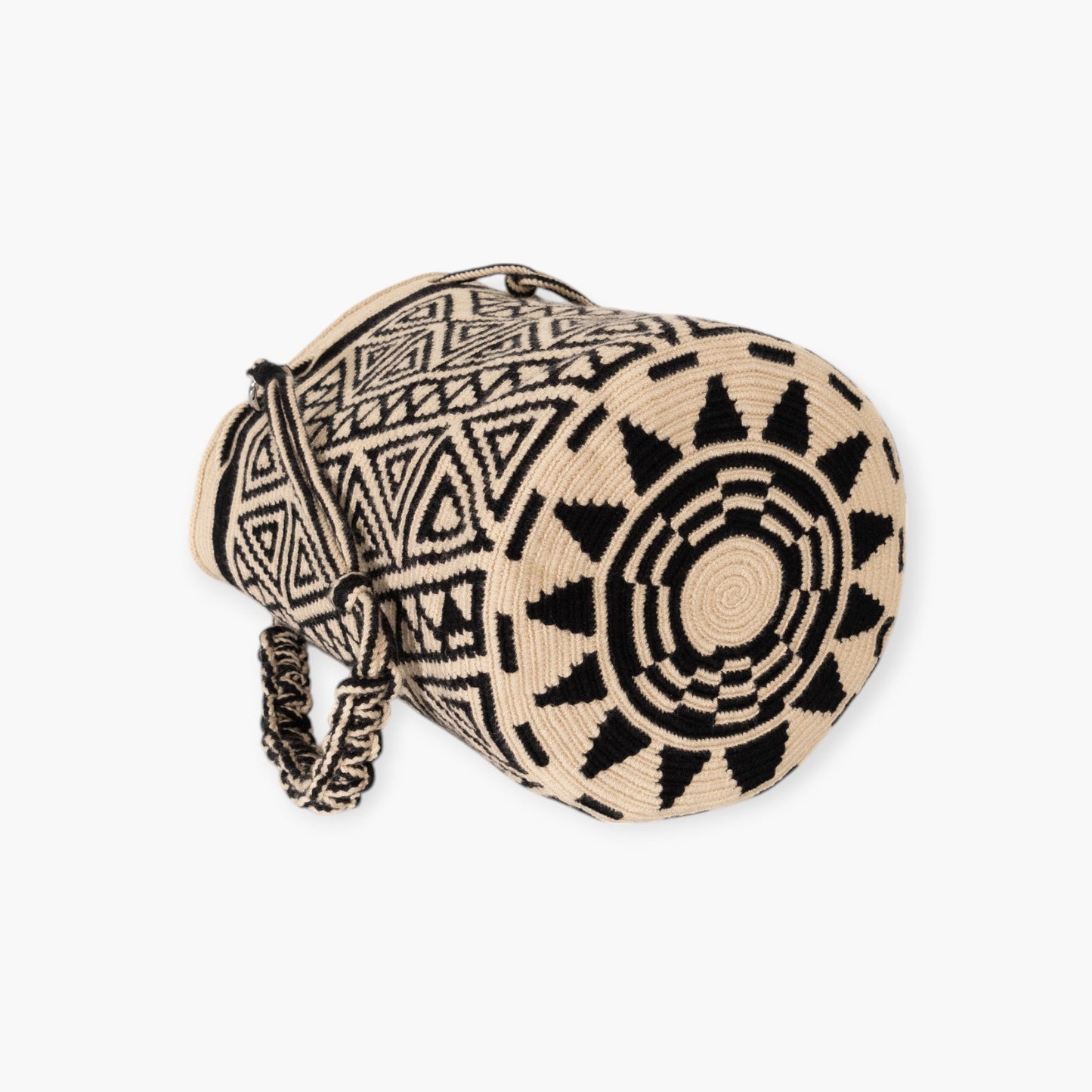 Geometrik yuvarlak omuz çantası | Siyah