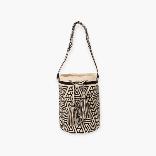 Geometric round shoulder bag | Black
