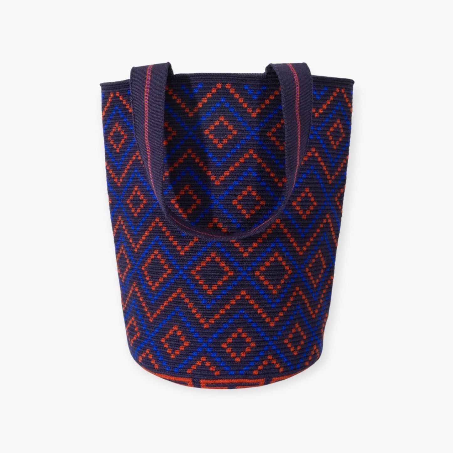 Geometric round tote M | Navy
