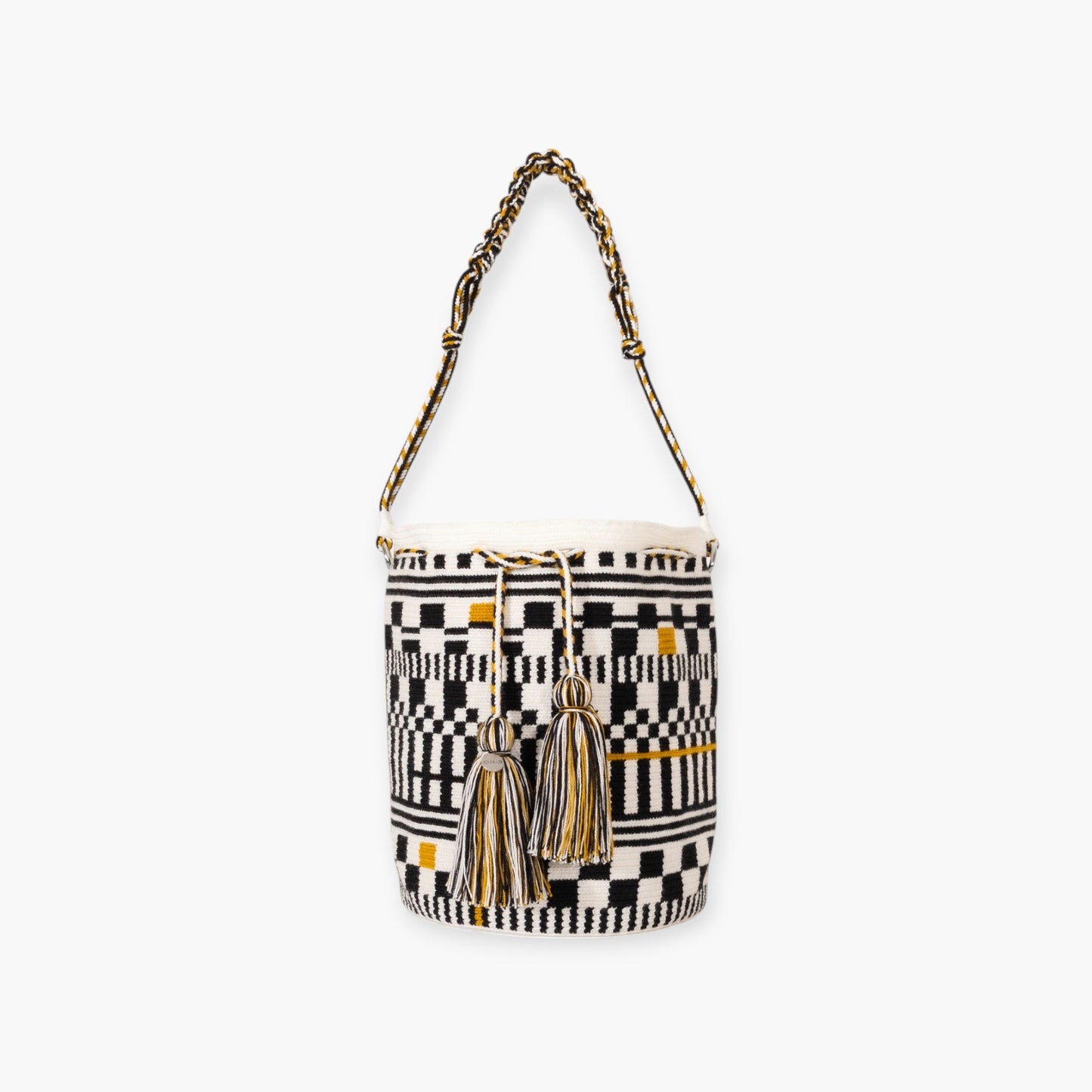 Geometric round shoulder bag | White