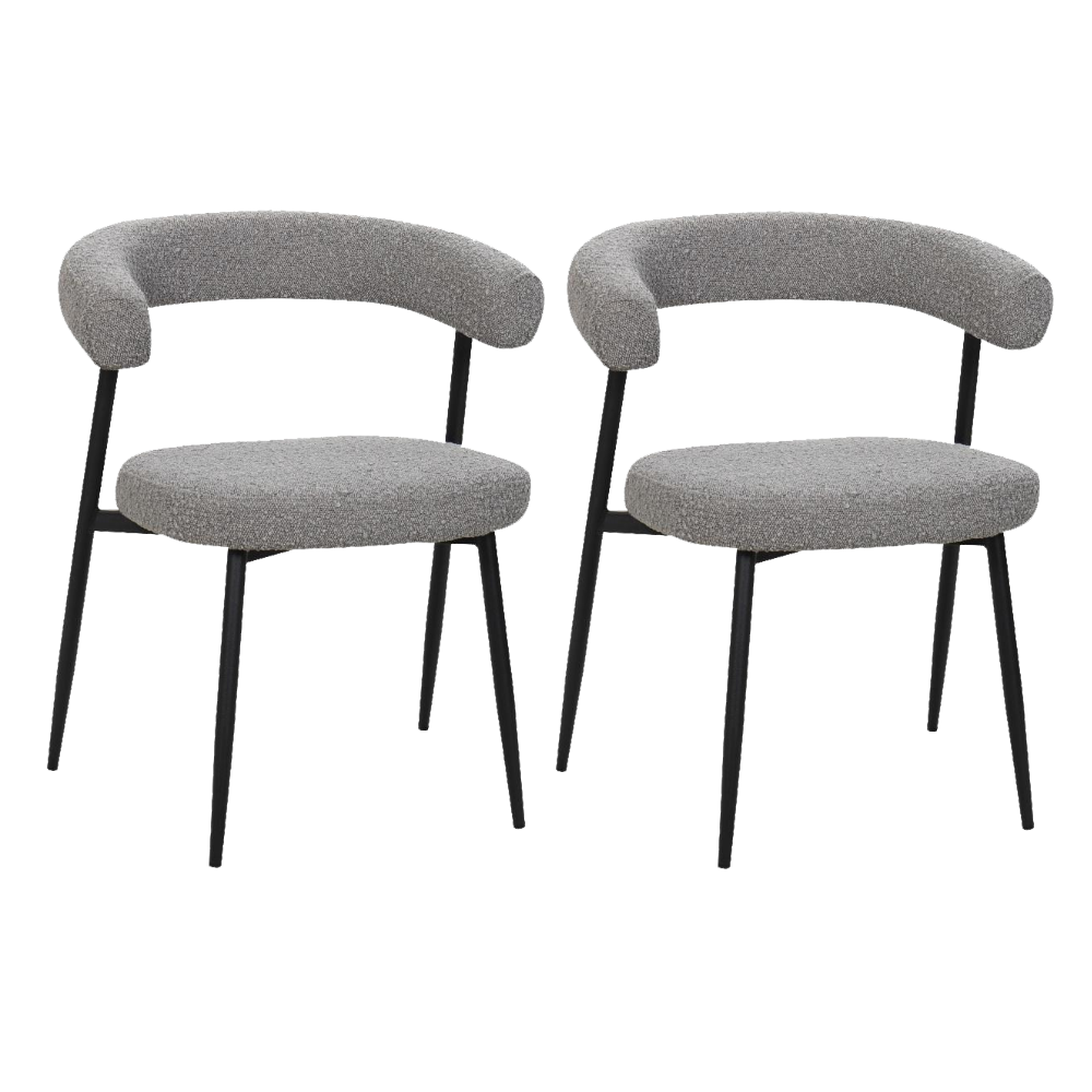 BukkitBow – Eetkamerstoel / Keukenstoel - Geschikt als Make-up Stoel - Chenille Stof &amp; Metalen Onderstel - Open Design