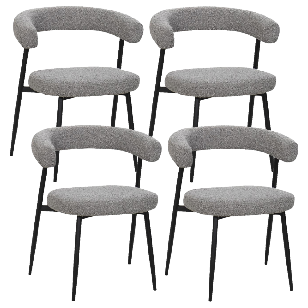 BukkitBow – Eetkamerstoel / Keukenstoel - Geschikt als Make-up Stoel - Chenille Stof &amp; Metalen Onderstel - Open Design