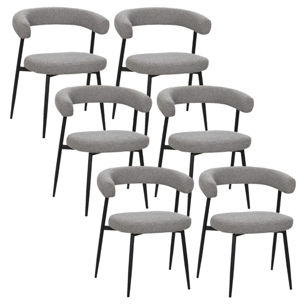 BukkitBow – Eetkamerstoel / Keukenstoel - Geschikt als Make-up Stoel - Chenille Stof &amp; Metalen Onderstel - Open Design