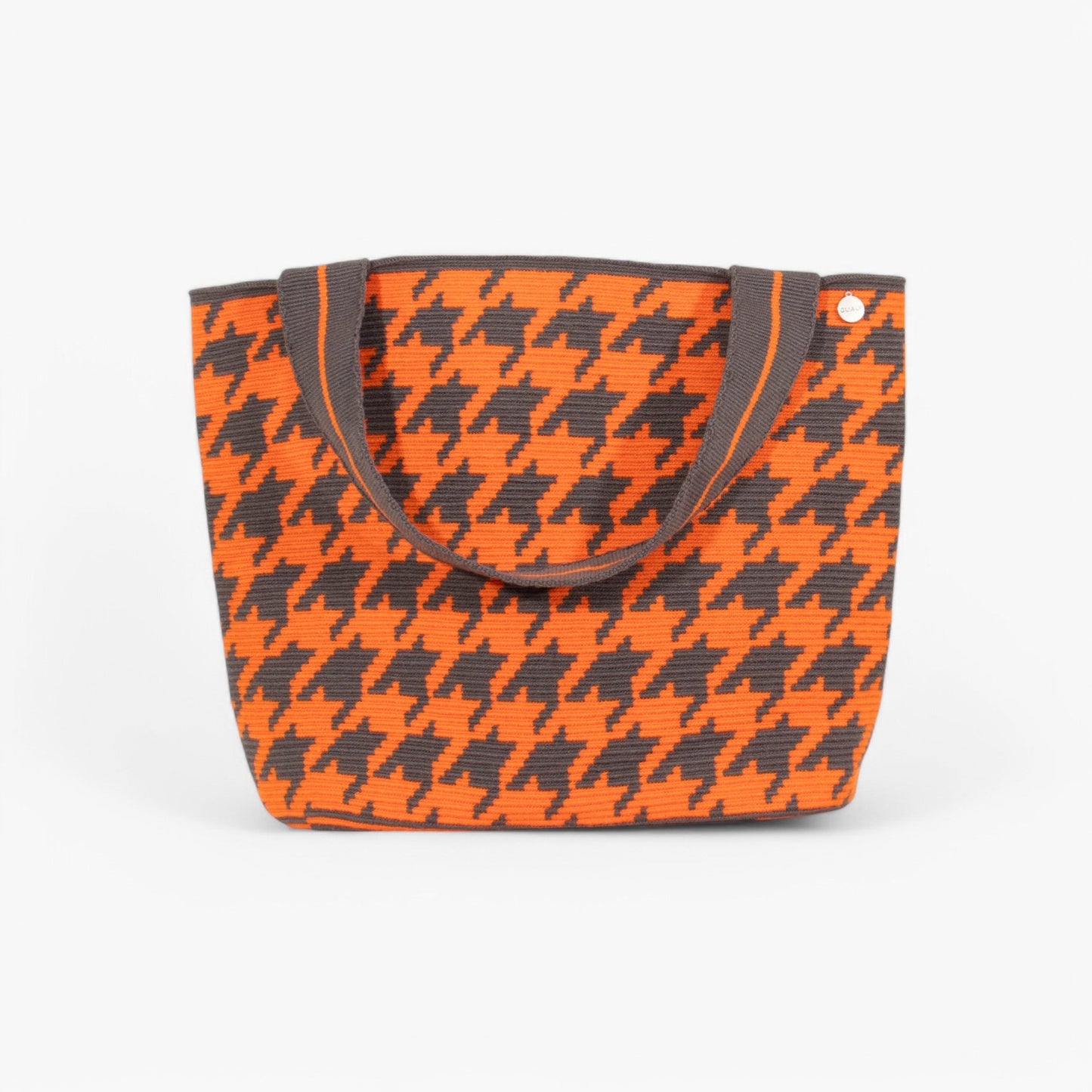 Houndstooth oval tote | Mandalina