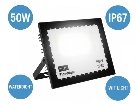 LED Bouwlamp 50W – Wit Licht, IP67 Waterdicht