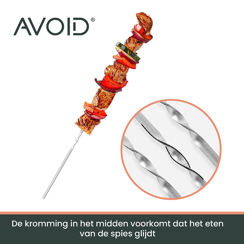 RVS BBQ Spiezen 30 cm - Set Van 20 Otlu Barbekü Spiezen - Vaatwasserbestendig ve Hittebestendig