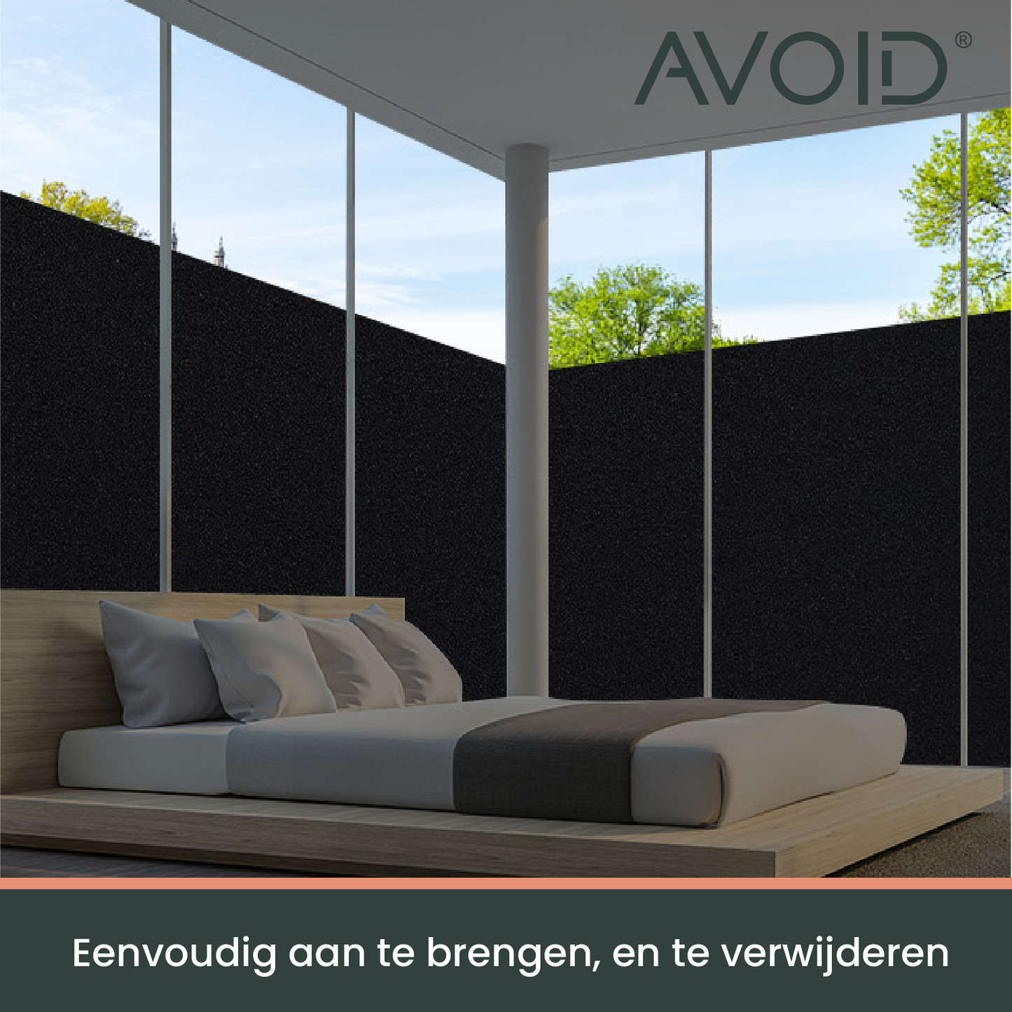 AVOID® - Raamfolie - Zwart - Verschillende Maten