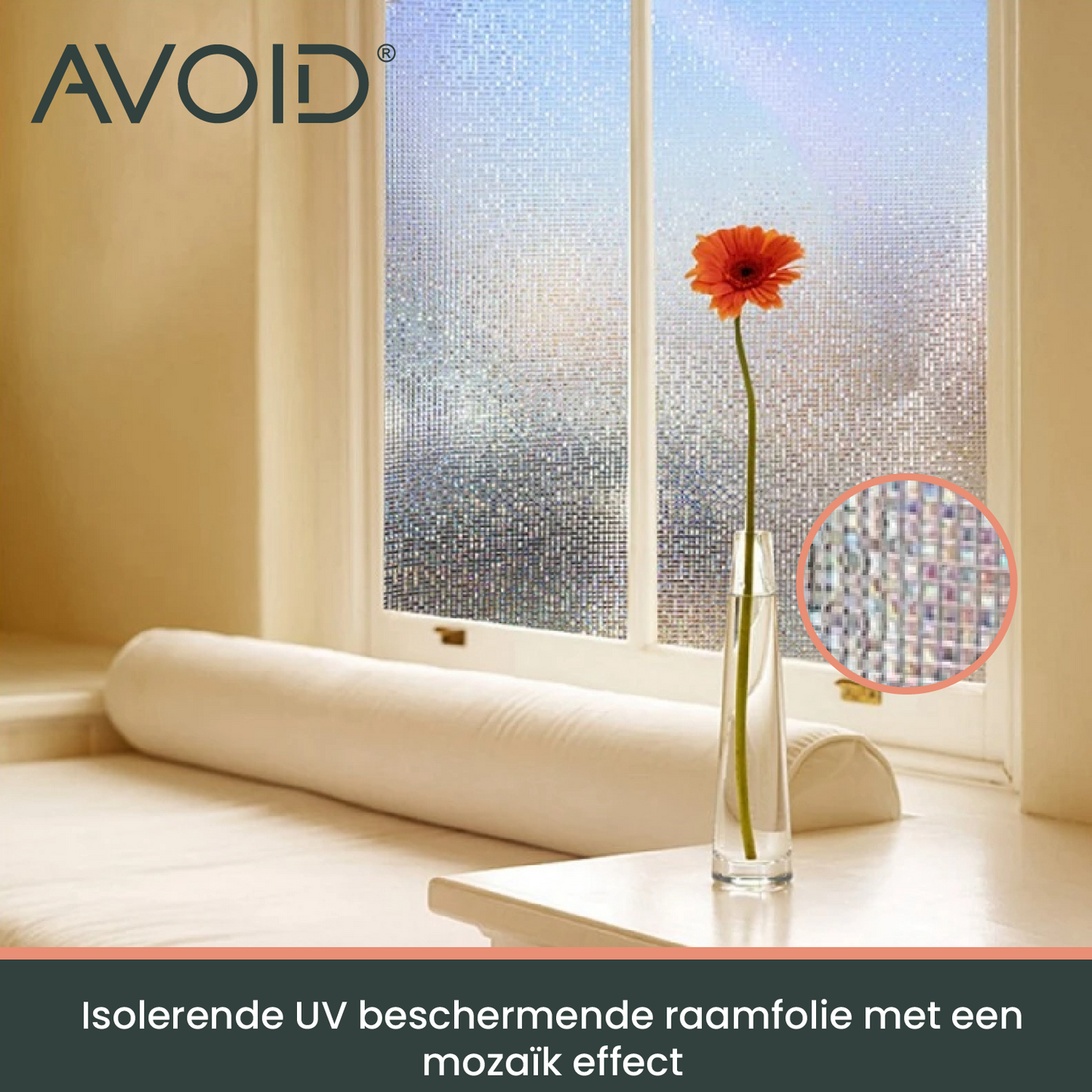 AVOID® - Raamfolie - Mozaïek - Verschillende Maten