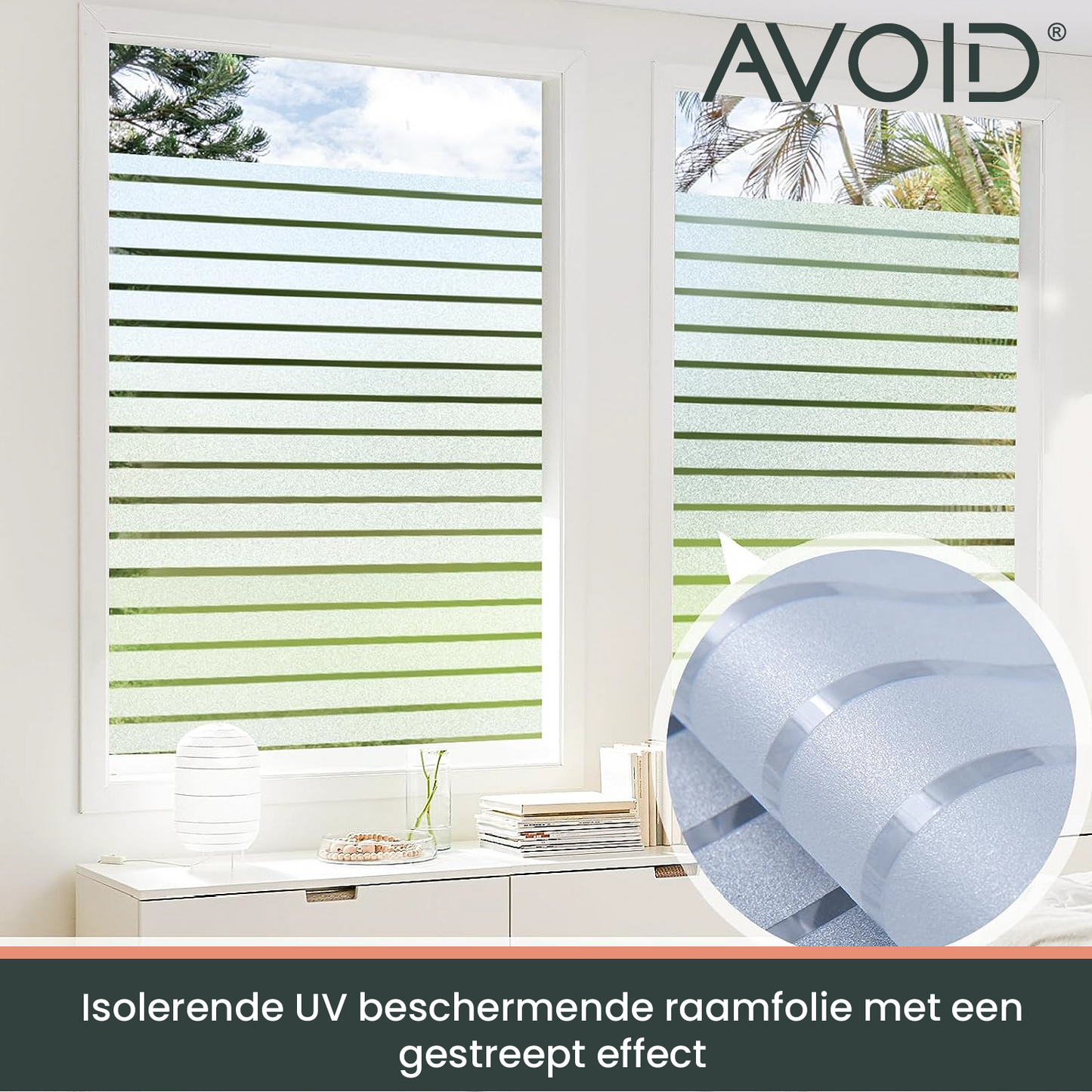 AVOID® - Raamfolie - Gestreept - Verschillende Maten