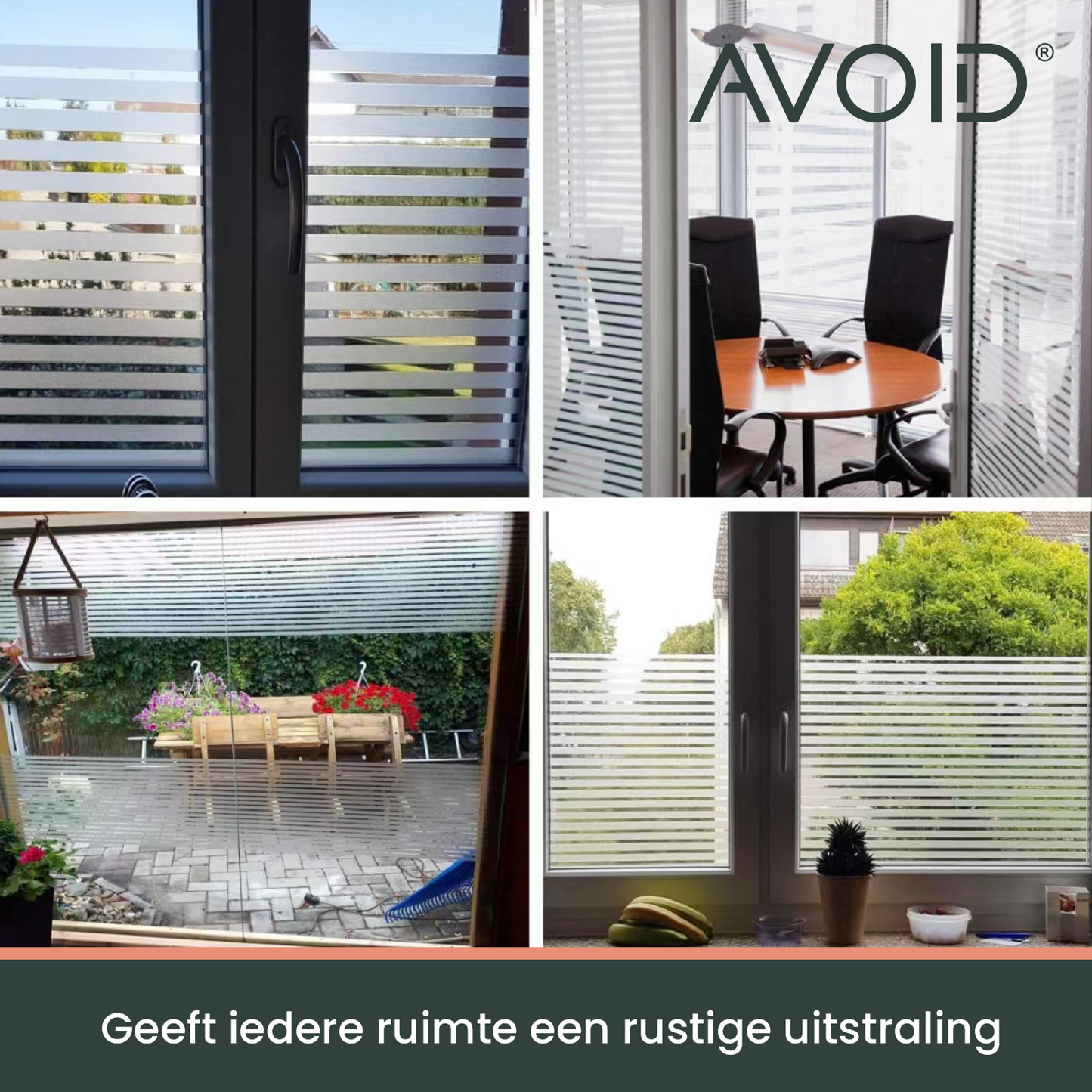 AVOID® - Raamfolie - Gestreept - Verschillende Maten