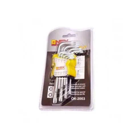 ONEX Professionele Inbus TORX Sleutelset – 9-Delig Staal – Metrische Maten