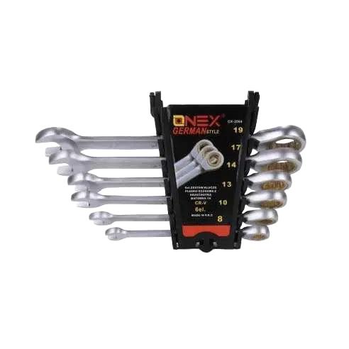 Onex 6-Delige Steek-Ringratel Set – Chroom Vanadium Staal 8-19mm