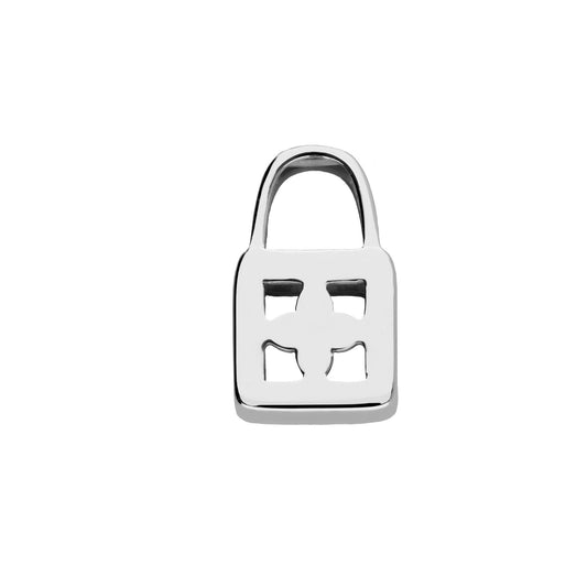 Mesh charm padlock silver