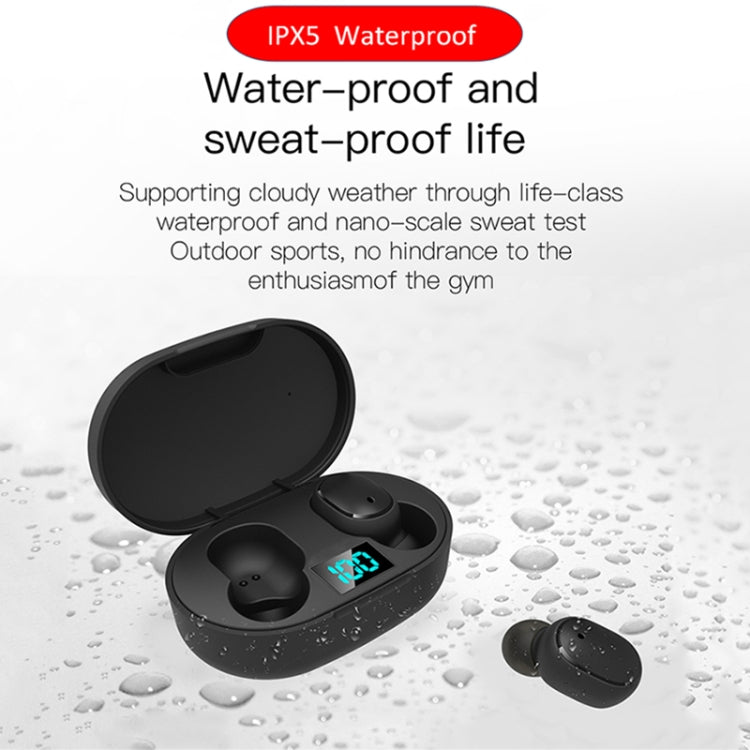 E6S LED Display Wireless Earphone TWS Bluetooth V5.3 Headsets Waterproof Bluetooth Earbuds, E6S (Black)