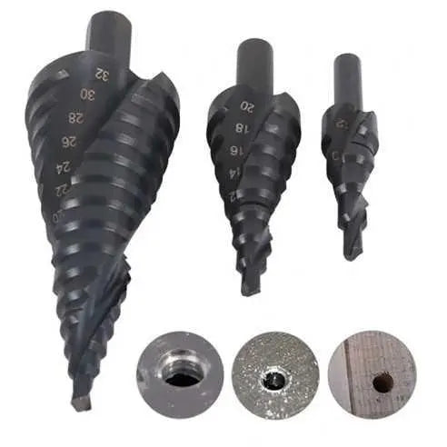 Top-Tools.nl HSS Kobalt Stappenboor Set 3-Delig | 4-32mm Titanium Coating