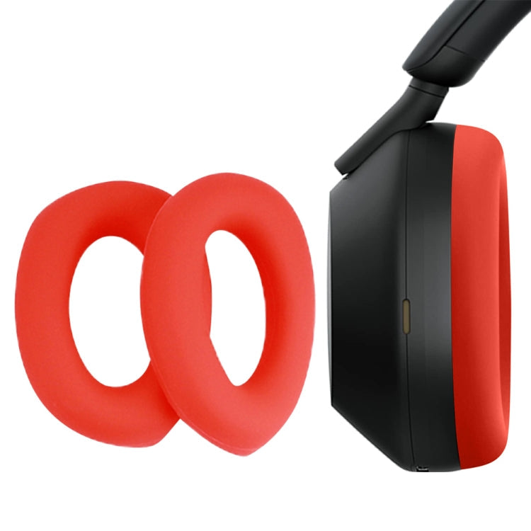 1 paar leren oorkappen met spons voor Sony WH-1000XM5 hoofdtelefoon