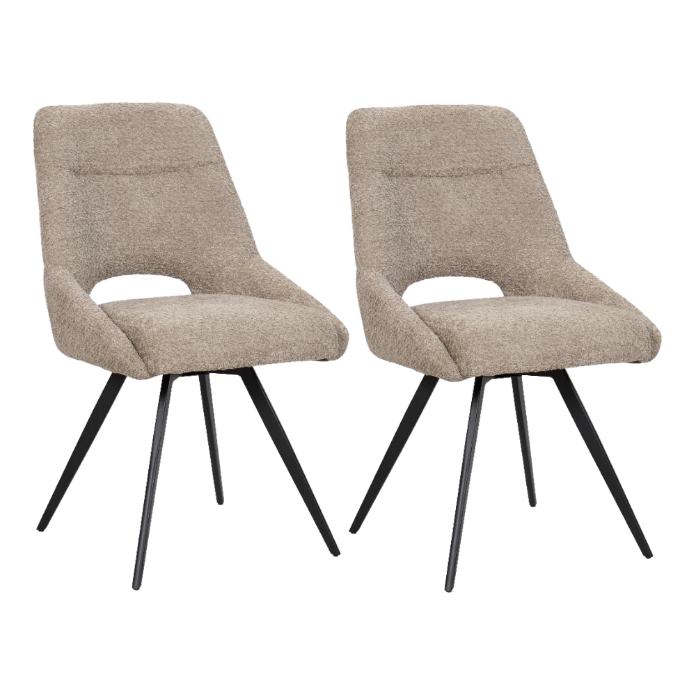 BukkitBow – Eetkamerstoel / Keukenstoel - Geschikt als Make-up Stoel - Chenille Stof &amp; Metalen Onderstel