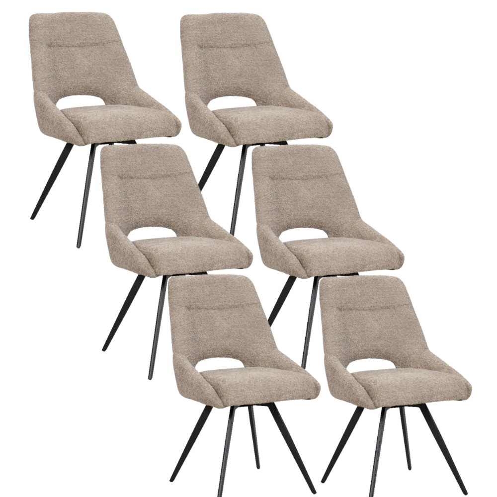 BukkitBow – Eetkamerstoel / Keukenstoel - Geschikt als Make-up Stoel - Chenille Stof &amp; Metalen Onderstel