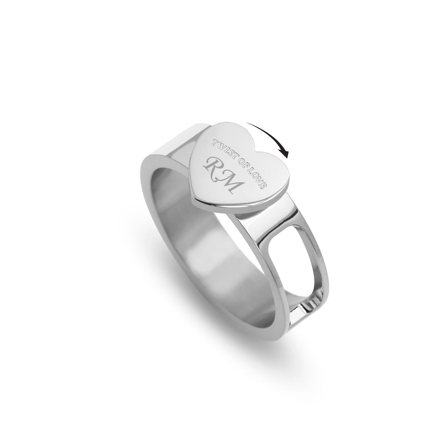 Twist of love ring zilveren initialen