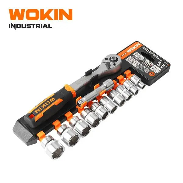 WOKIN 12-delige 3/8" Dopsleutelset met Ratel – CrV Staal
