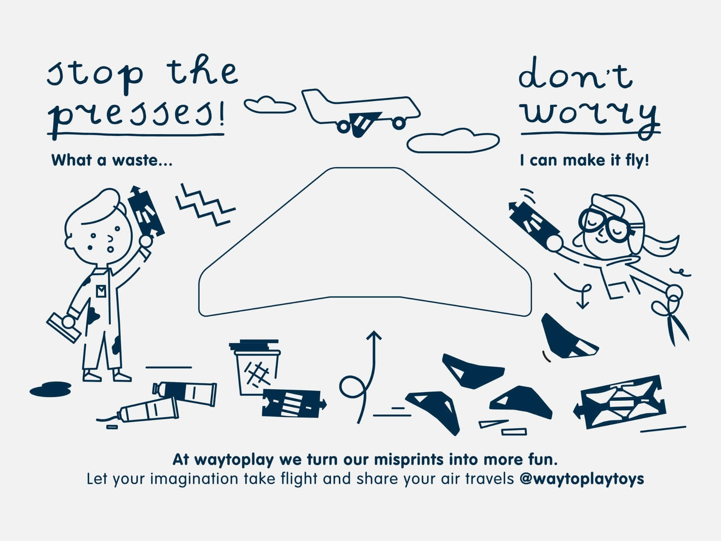 Spark your child's imagination and creativity with the new Runway from Waytoplay Toys. Watch as your little one transforms into a pilot with this airport themed set made of yellow screen printed graphics that are typical markings that can be seen on airpo