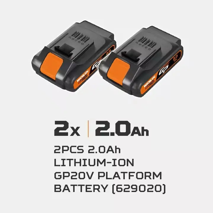 Wokin 20V Klopboor-/Schroefmachine | 55Nm, 2x 2,0Ah Accu &amp; Koffer