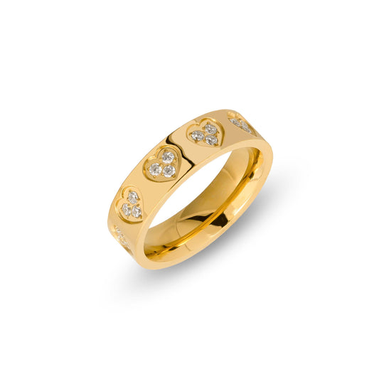 Zirkonia hart ring goud