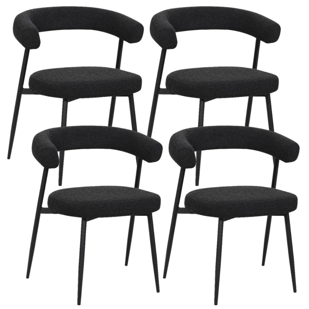 BukkitBow – Eetkamerstoel / Keukenstoel - Geschikt als Make-up Stoel - Chenille Stof &amp; Metalen Onderstel - Open Design