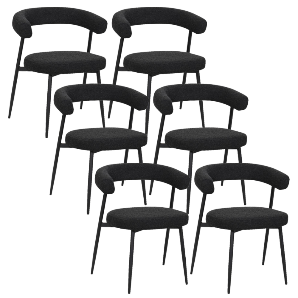 BukkitBow – Eetkamerstoel / Keukenstoel - Geschikt als Make-up Stoel - Chenille Stof &amp; Metalen Onderstel - Open Design