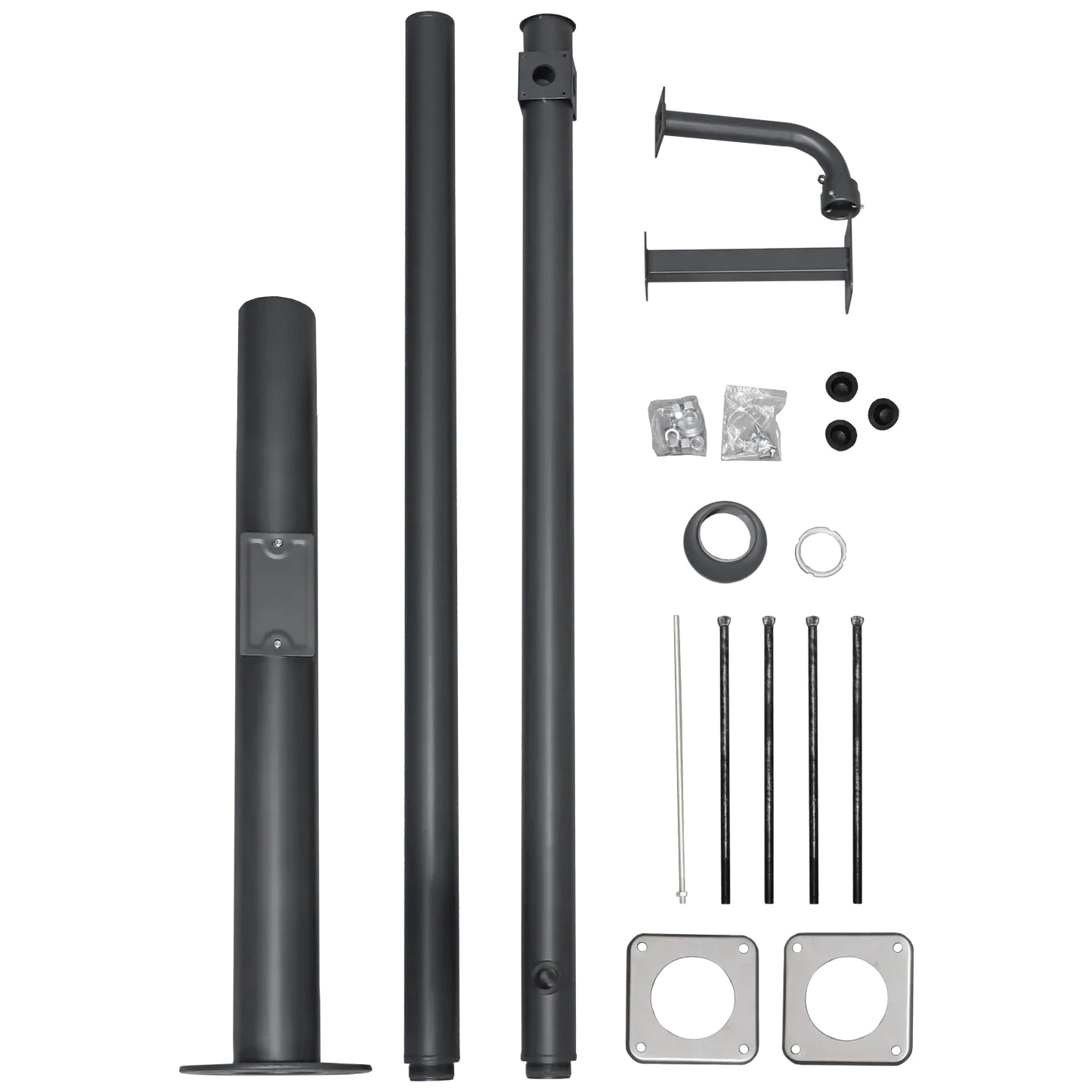 Cameramast 4.5m Donkergrijs, Gegalvaniseerd staal, Bliksemafleider