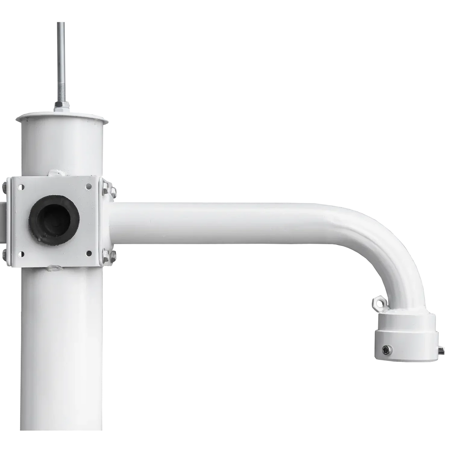 Cameramast 4.5m Wit, Gegalvaniseerd staal, Bliksemafleider